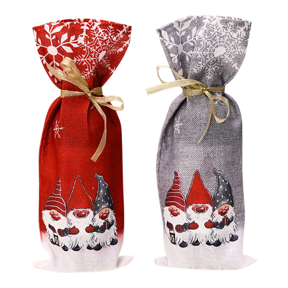 

Christmas Champagne Red Wine Bottle Cover Faceless Doll Dress Up Decoration, Grey, 501 Original