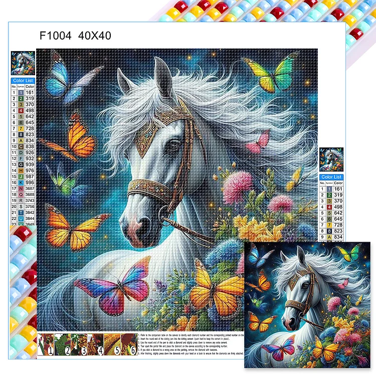 White Horse 40*40CM (Canvas) Full Square Drill Diamond Painting gbfke
