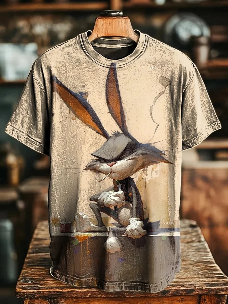 Eagerlys Smoking Rabbite With Alcohol Art Print T-shirt Eagerlys