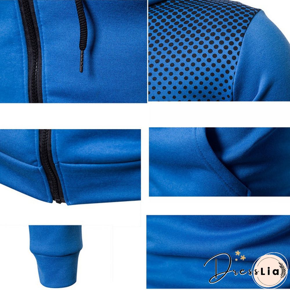 Brand Mens Printed Jacket & Trousers Two Piece Suit Sports Shirt Personalized Fitness
