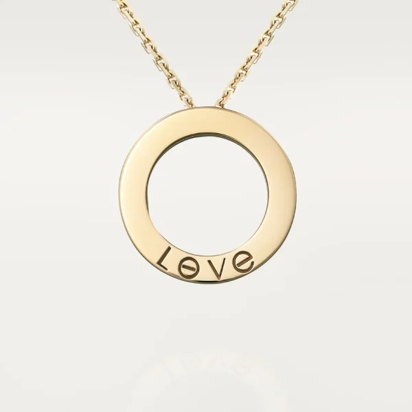 Love necklace, paved yellow gold, diamonds