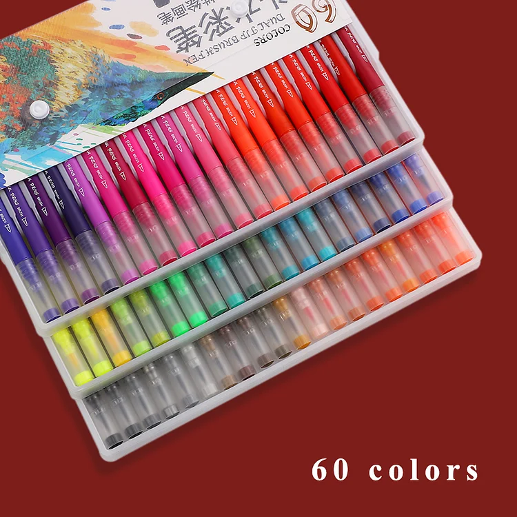 100 colors blendable watercolor brush marker-Wenzhou Junbo Stationery  Co.LTD.