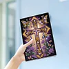 (US Local)50-Page A5 Size Cross Pattern Rhinestone Art Painting Notebook Kit for Gift