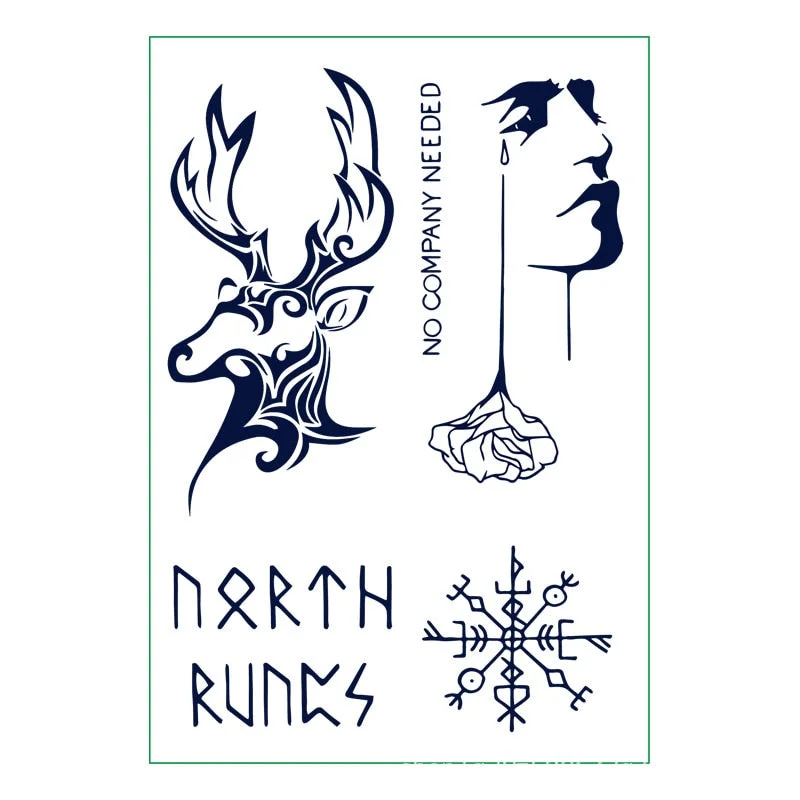 New semi-permanent juice herbal tattoo stickers waterproof long-lasting men and women tattoo text simulation tattoo stickers