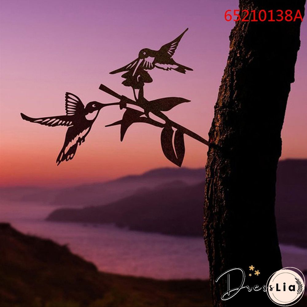 Tree Metal Art Yard Garden Outdoor Branch Gnomes Decoration Sign Rustic Hanging