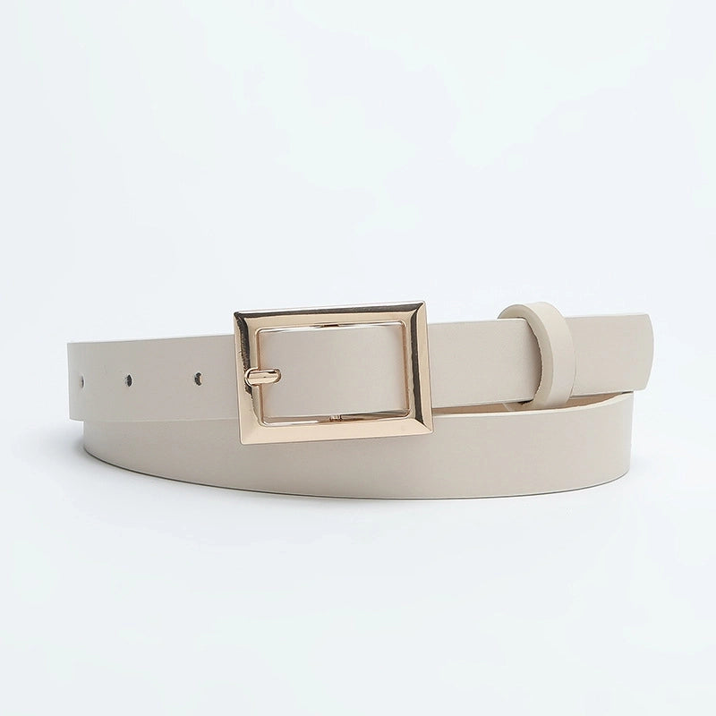 Minimalist Solid Color Pu Leather Alloy Unisex Leather Belts