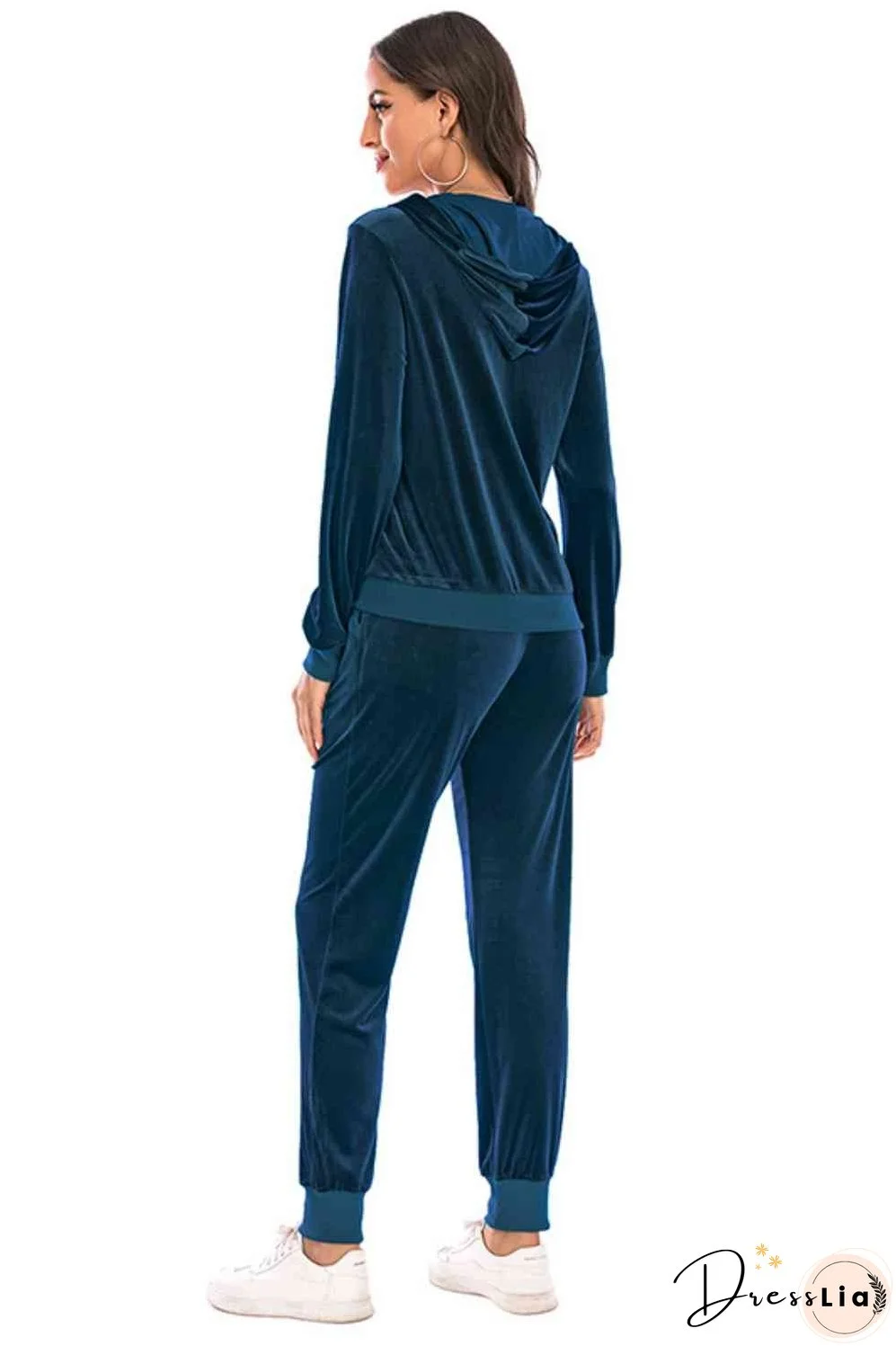 Zip-Up Hooded Jacket and Pants Set