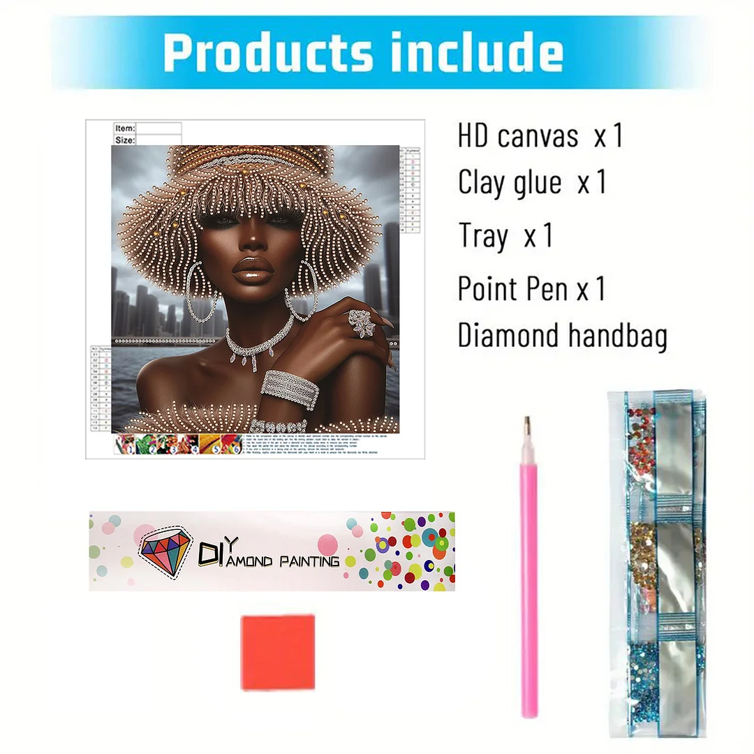 Diamond Painting - Partial Special Shaped Drill - Urban Black Beauty(Canvas|30x30cm)