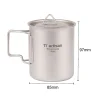 Outdoor titanium cup pure titanium water cup camping portable tea cup coffee cup titanium alloy folding mug