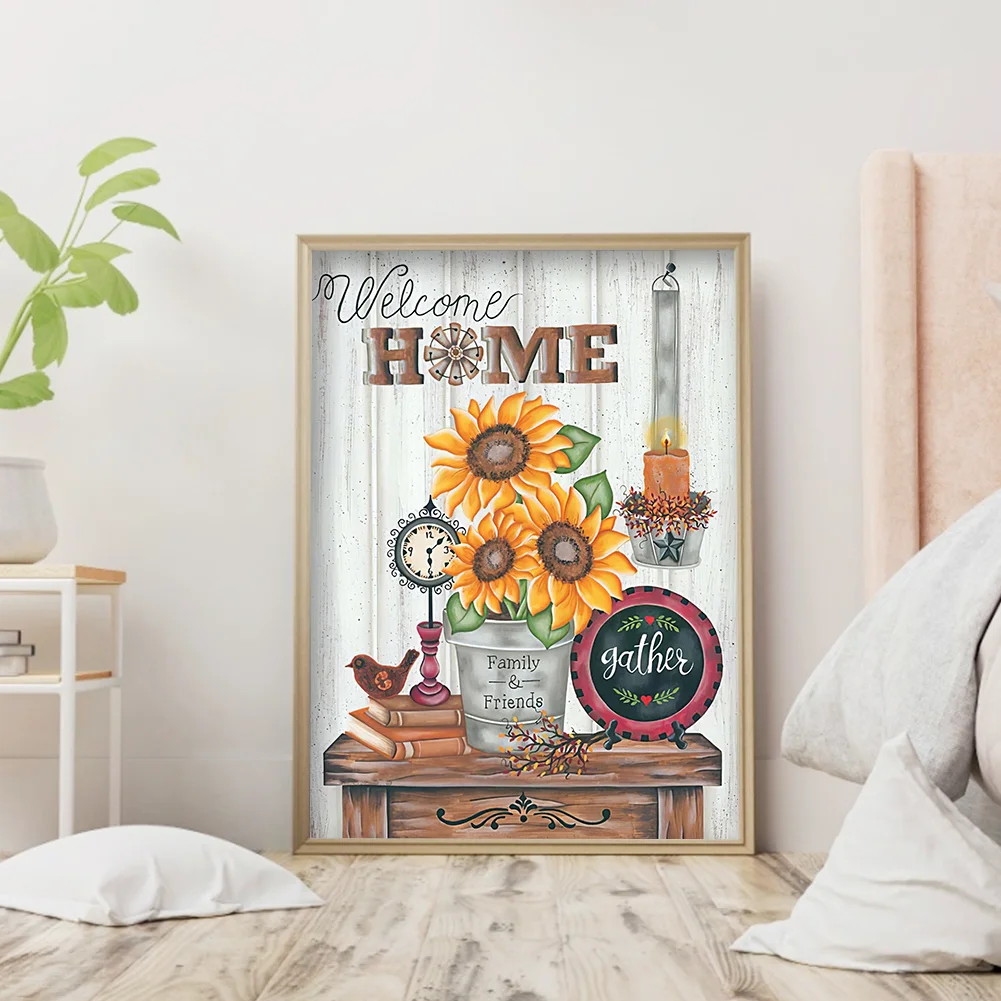 Full Round Diamond Painting 30*40cm - Sunflower Home