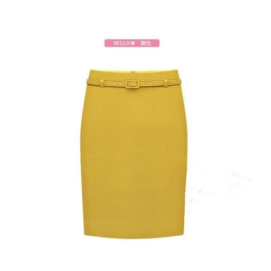 Business Work Wear 2019 Fashion Women Skirts Long Mid-calf Length High Waist Pencil Formal Woman Skirt S - XXL Office Lady Skirt