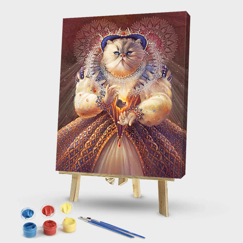 

40*50CM - Paint By Numbers - Lady Cat Mouse, 501 Original