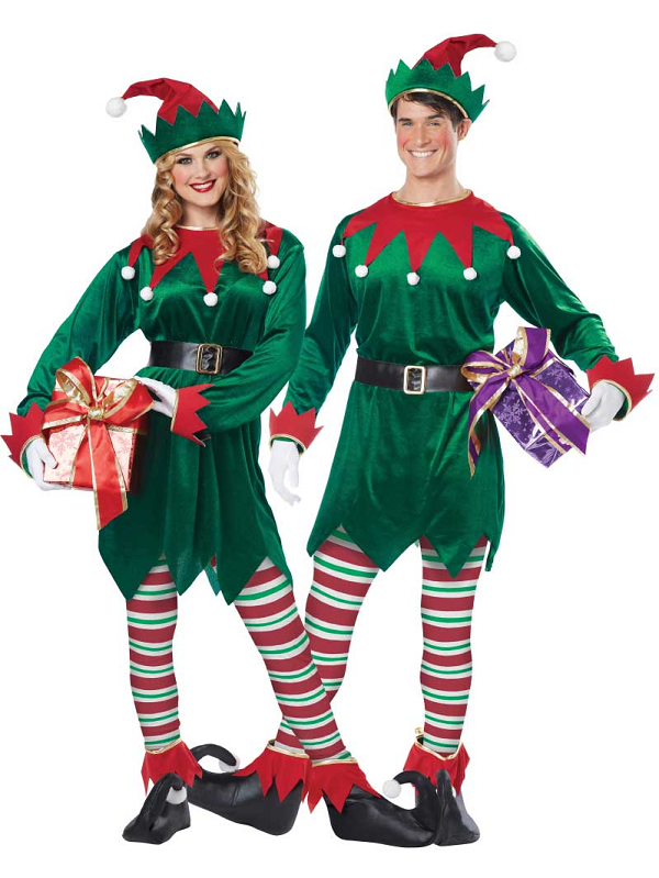 Funny Christmas Elf Couple Costume-elleschic