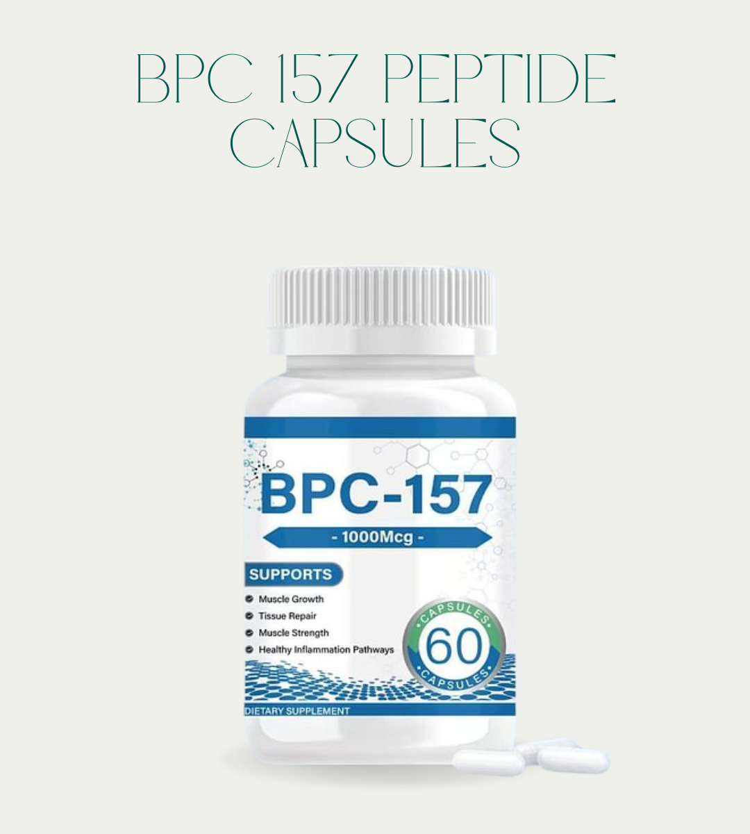 BPC 157 Peptide Capsules 1000mcg – Supports Muscle Recovery, Tissue Repair & Gut Health – 60 Capsules