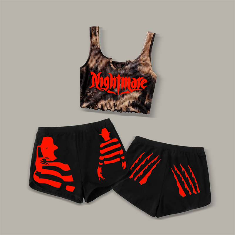 Skull palm letter printing fashion underwear casual suit