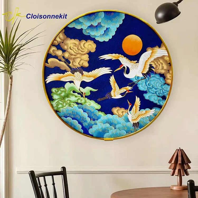 Pine-Crane Longevity-Cloisonne Painting Art Kits - Cloisonnekit