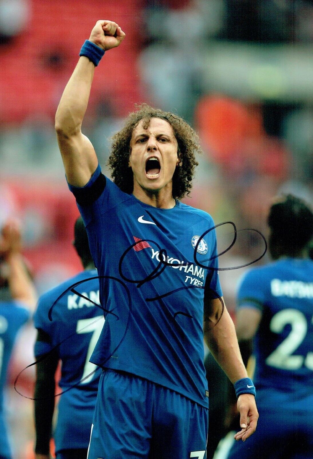 David LUIZ 2018 Signed Autograph 12x8 Photo Poster painting 3 AFTAL COA Chelsea Premier League