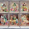 6pcs Diamonds Painting Warm Lamp Christmas Atmosphere Window Stickers For Home Decor
