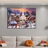 (70*50cm)Xmas Country Scene - Full Round Drill Diamond Painting