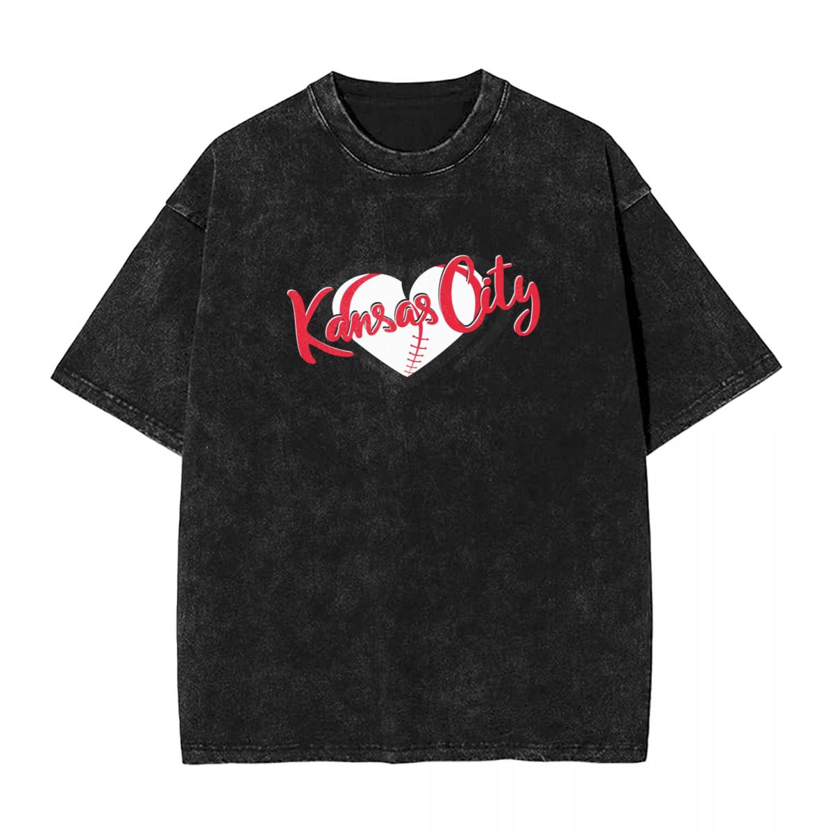 Kansas City Chiefs On Hearts Ball Vintage Oversized T-Shirt Men's