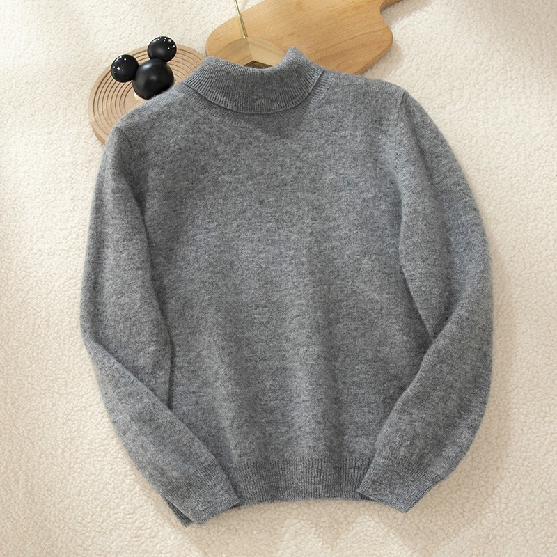 High-collar Kids Cashmere Sweater REAL SILK LIFE