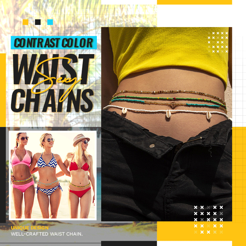 Sexy Contrast Color Waist Chains