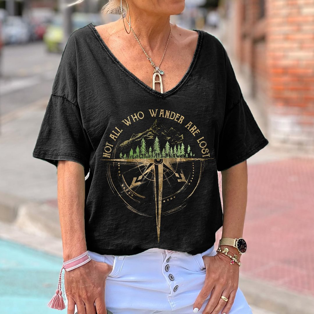 Not All Who Wander Are Lost Scenery Printed Graphic Tees