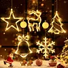 5 Pack Christmas Window Lights Decorations with Suction Cup Battery Powered LED Sucker Lamp Multifunctional Xmas Decorative Lights for Christmas Window Glass Wall Indoor Decorations