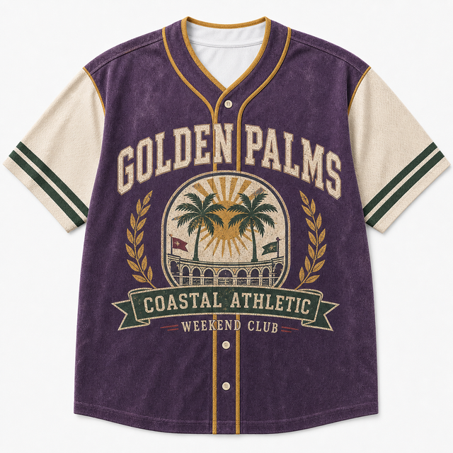 Varsity Golden Palms Baseball Cardigan
