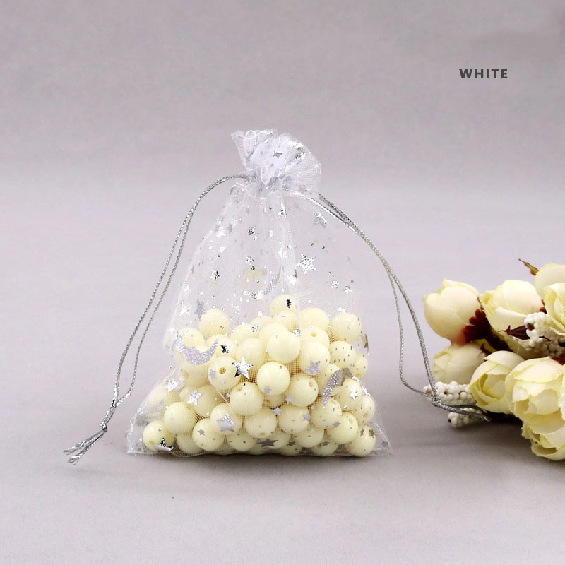 50 Pieces Star Moon Beam Gift Bag Ornament Candy Bronzing Gauze Bag