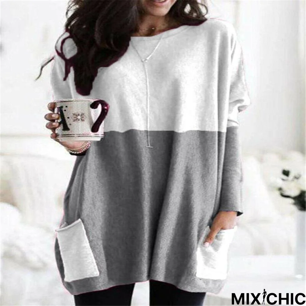 Grey Knitted V Neck Half Sleeve Shirts & Tops