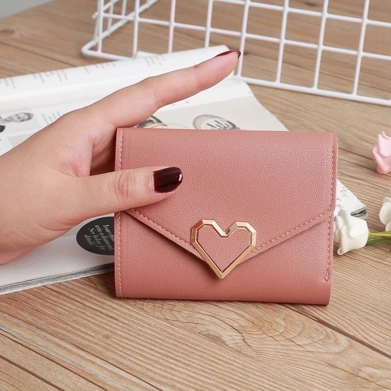 3 Pieces Retro Three-Fold Heart-Shaped Buckle Wallet