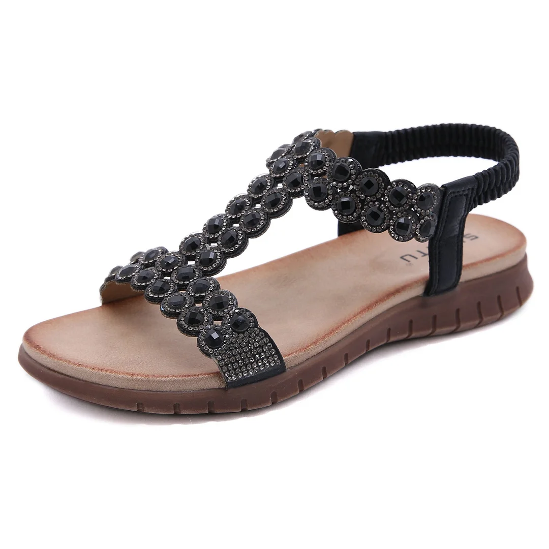 Vintage Beaded Rhinestone Premium Soft Sole Sandals