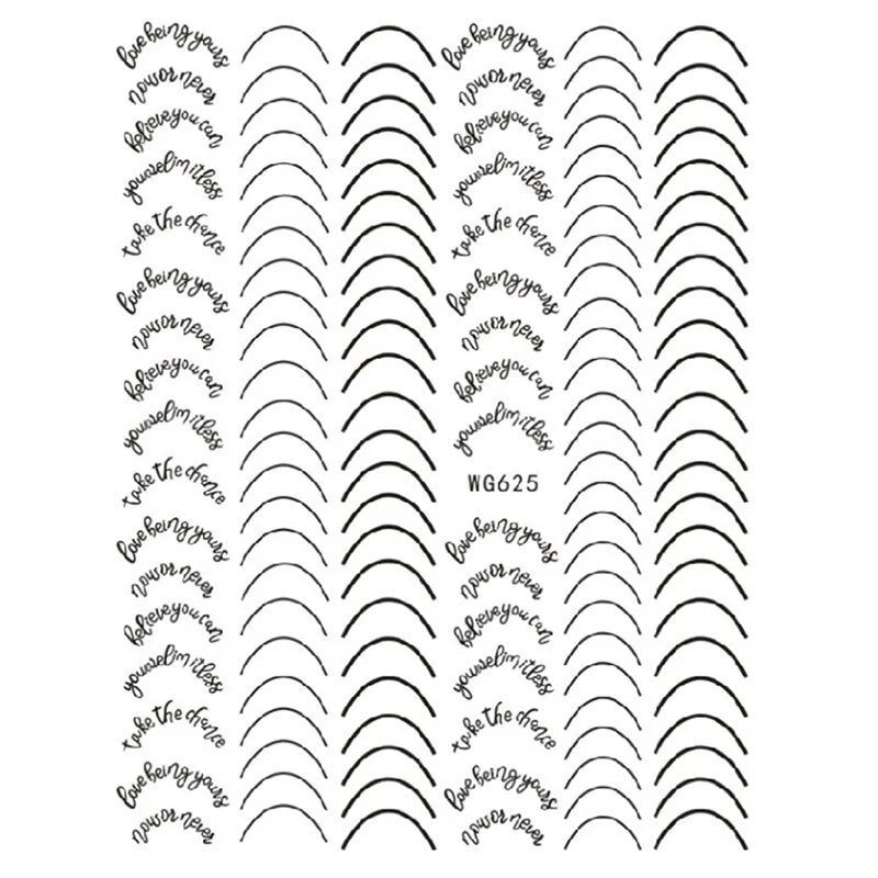 12-color Number Pattern Nail Sticker Decoration 3D Nail Art Stickers English Old Font Arabic Numeral Decals Designer Nail Foil