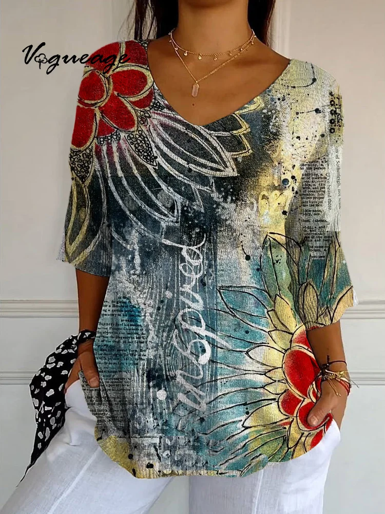 Fashionable Gentle And Versatile Flowers Knitted Sweater