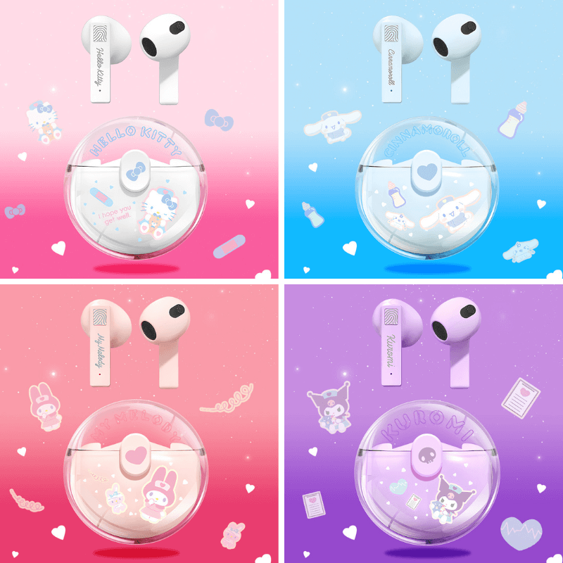 Sanrio Cinnamoroll TWS Wireless Bluetooth ENC Earbuds Earphones My Melody Kuromi Transparent Capsule A Cute Shop - Inspired by You For The Cute Soul 