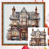 Christmas Cabin-Full Embroidery 2 Strands 18CT Counted Cross Stitch-35*35CM