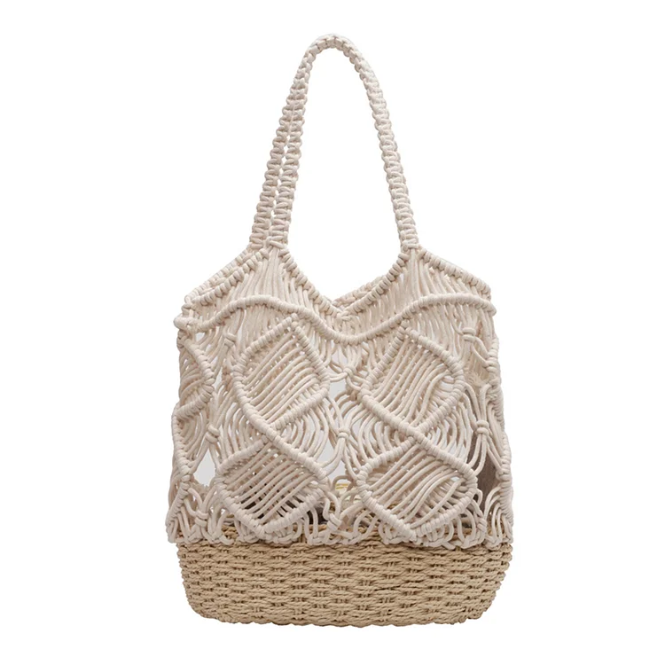 Summer Beach Shoulder Bags Hollow-out Ladies Woven Tote Bag Fashion for Travel-Annaletters