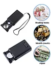 30 60 Times LED UV Currency Magnifier Detector Stamps Jewelry Loupe Glass