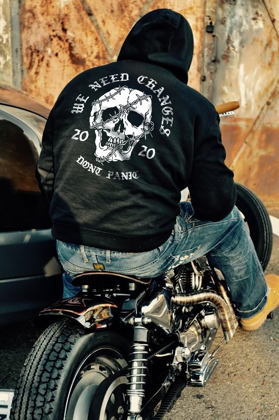 We Need Changes Skull Printed Men's Casual Hoodie - Krazyskull