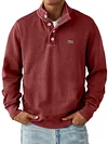 Men's Casual Button Stand Collar Sweatshirt