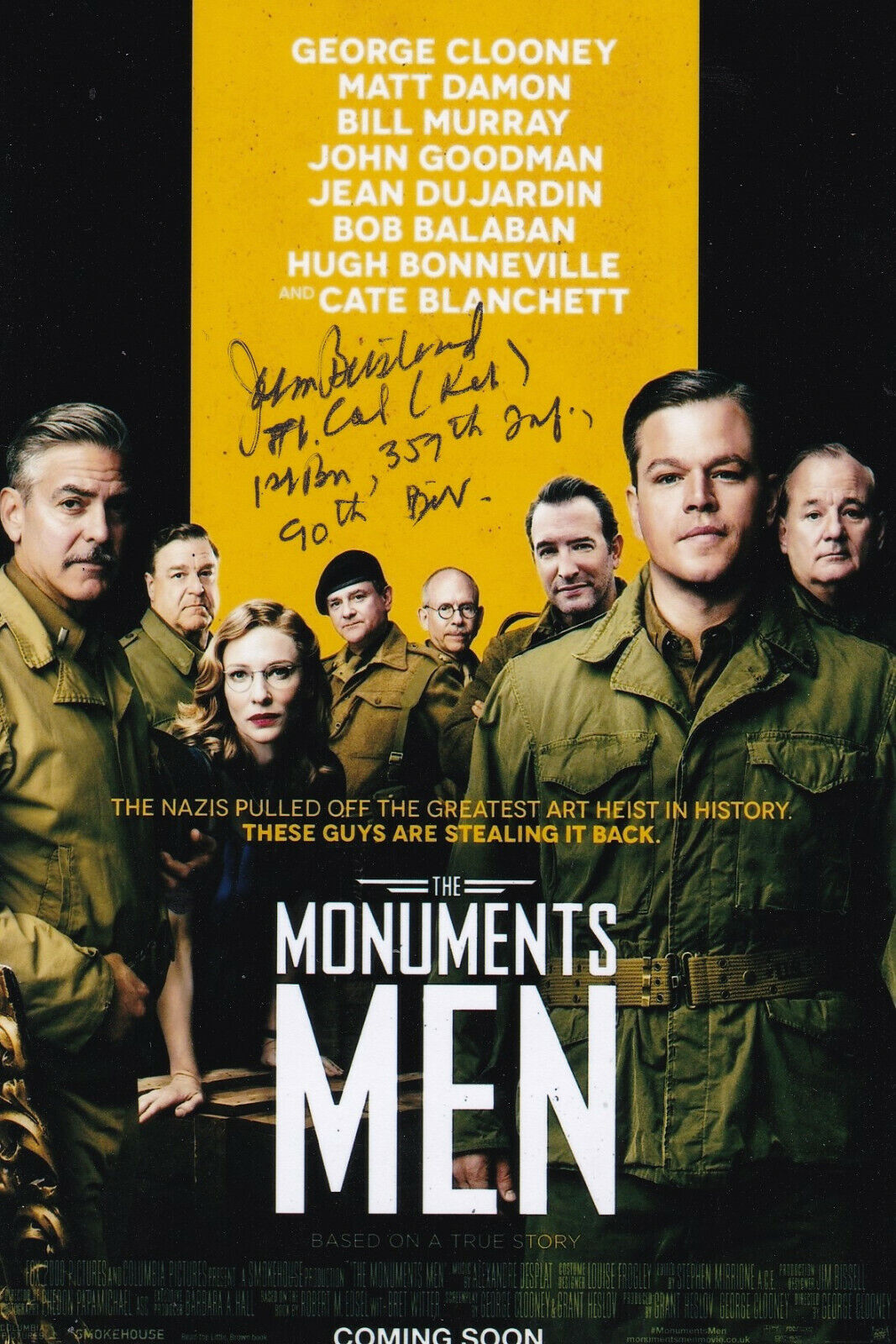 Lt. Col John Busterud Signed 4x6 Inch Photo Poster painting 90th Infantry Division Monuments Men