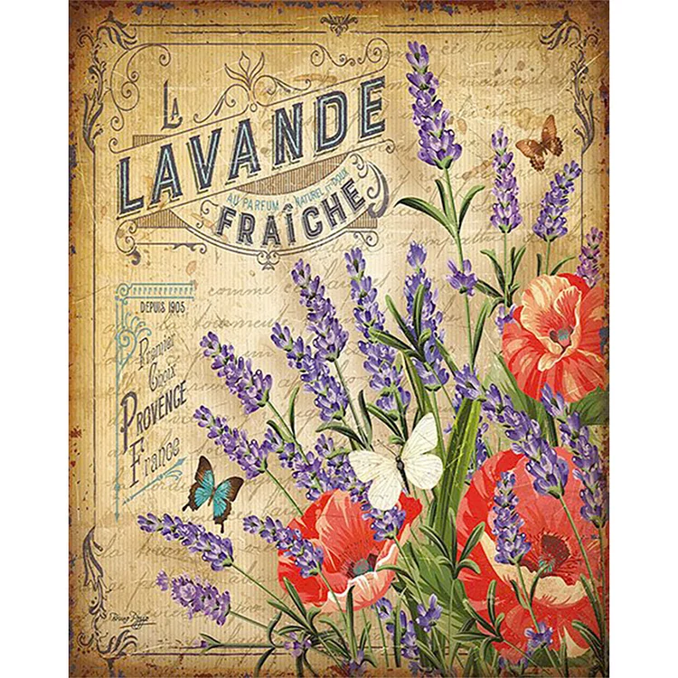 Vintage Lavender Poster - Full Square 30*40CM