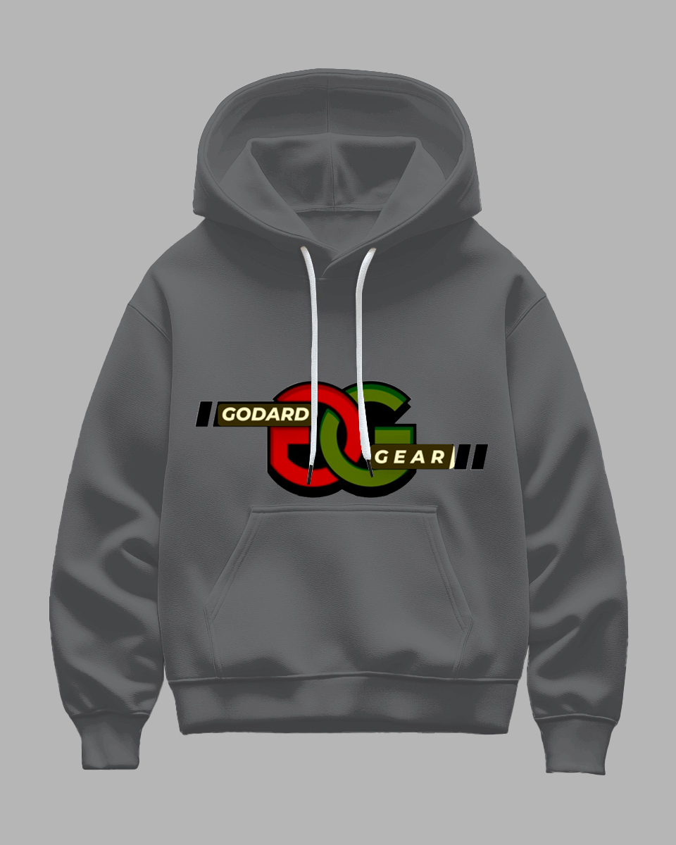 Big Guys Gray Godard Gear Printed Hoodie