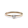 14K Yellow Gold Heart Cut Lab Diamond 3 Prong Basket Setting Slim Band Solitaire Ring