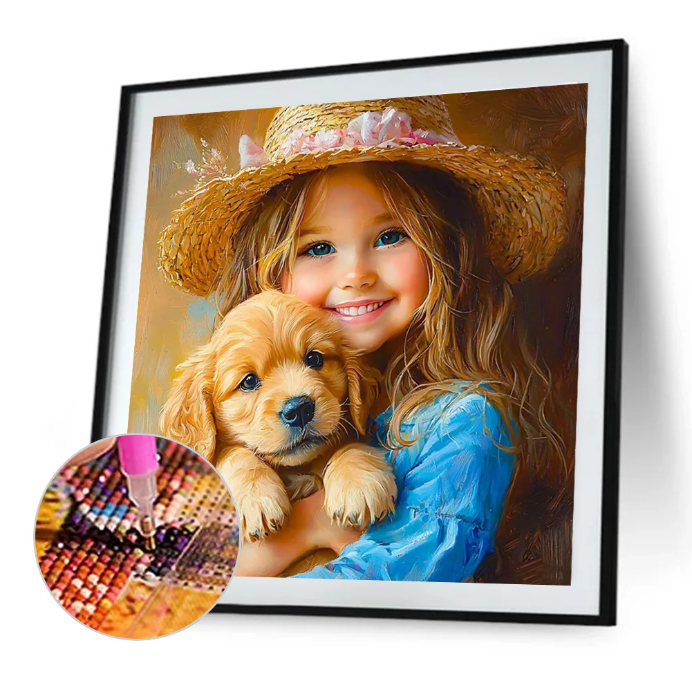 Diamond Painting - Full Round Drill - Girl(Canvas|40*40cm)
