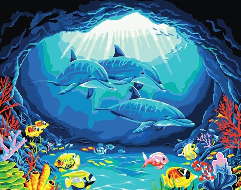 

Dolphins in Depht of the Sea – Paint By Numbers - 40*50CM, 501 Original