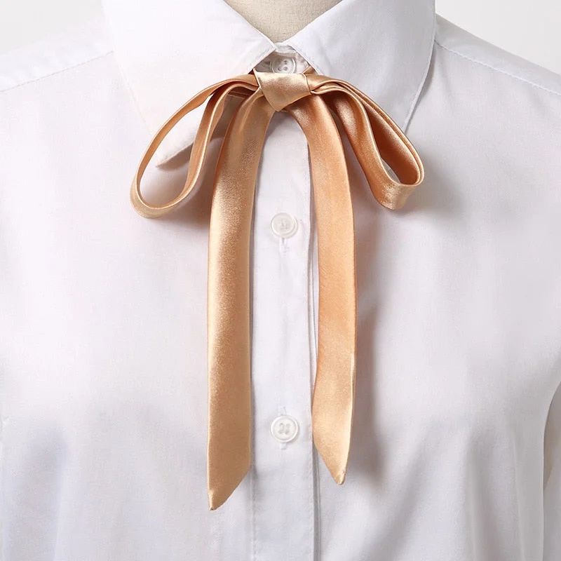 Korean Small Tie Bowtie College Style School Uniform Shirt Accessories Men's Women's Long Section Streamers Collars Flowers