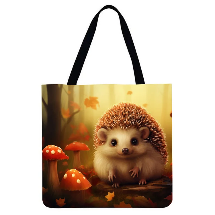 Hedgehog - Large Capacity Linen Tote Bag