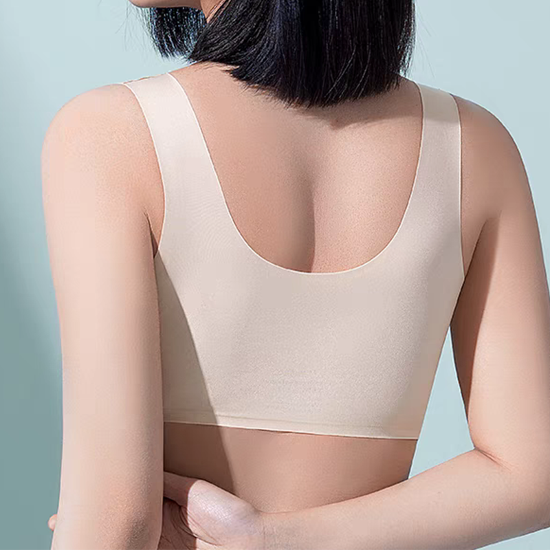 Billionm Billionm Button Women Soft Cups Bra Large Size In The Elderly Underwear Breathable Women Without Steel Ring Tank Top Lace Bra M-XXL